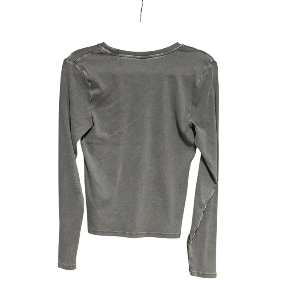 NWT Aritzia Large Ribbed Top Grey - Picture 2 of 3